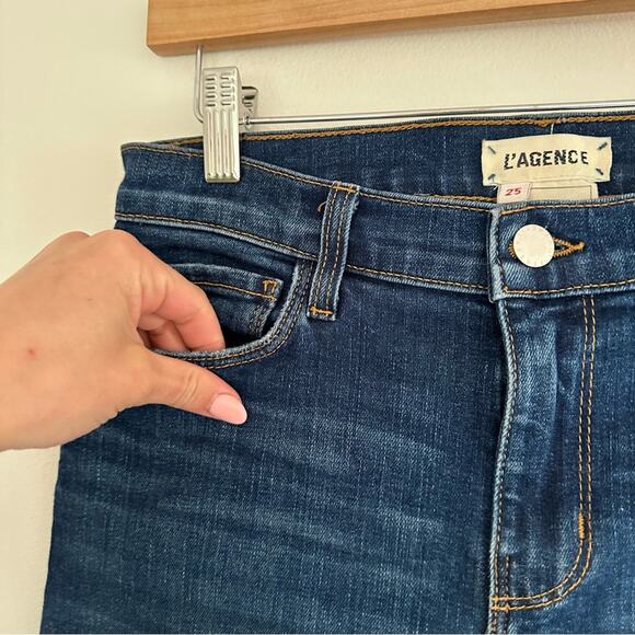 L'Agence Sada High Rise Cropped Slim Jeans in Laguna - Picture 5 of 9